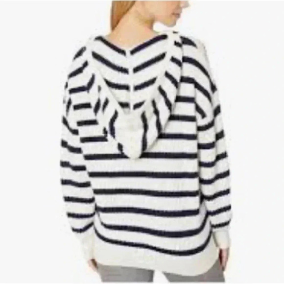 Navy & white striped hooded sweater size extra small Splendid Collection - Picture 1 of 5